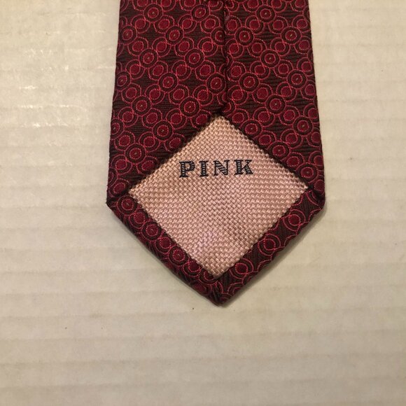 Pink men\'s new red 100%silk tie  2 1/2\